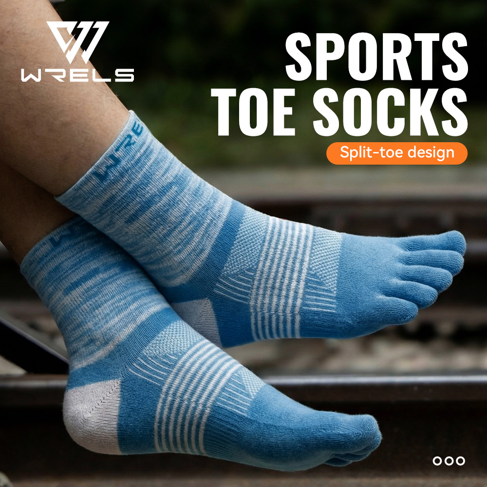 Anti Blister Sock - WRELS 1/2/3 คู่ถุงเท้าห้านิ้วสำหรับนักกีฬาวิ่งระบายอากาศได้ดีข้อเท้าการบีบอัดน้ำหนักเบาถุงเท้าป้องกันการเกิดแผลพุพอง