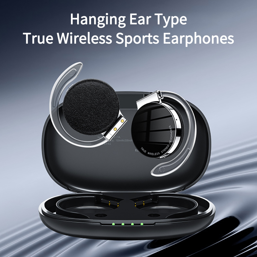 Earphone Sport Hook - F2 หูฟัง TWS พร้อมไมโครโฟนหูฟังกีฬาจอแสดงผล LED หูฟังไร้สายหูฟังสเตอริโอไฮไฟตัดเสียงรบกวน