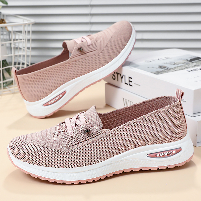 Running Gear Ladies - รองเท้าลำลองขนาดใหญ่สำหรับผู้หญิง, รองเท้าแบบสวมระบายอากาศได้ดี, รองเท้าผ้าแบบสวม, รองเท้าวิ่งกลางแจ้งที่ใส่สบาย