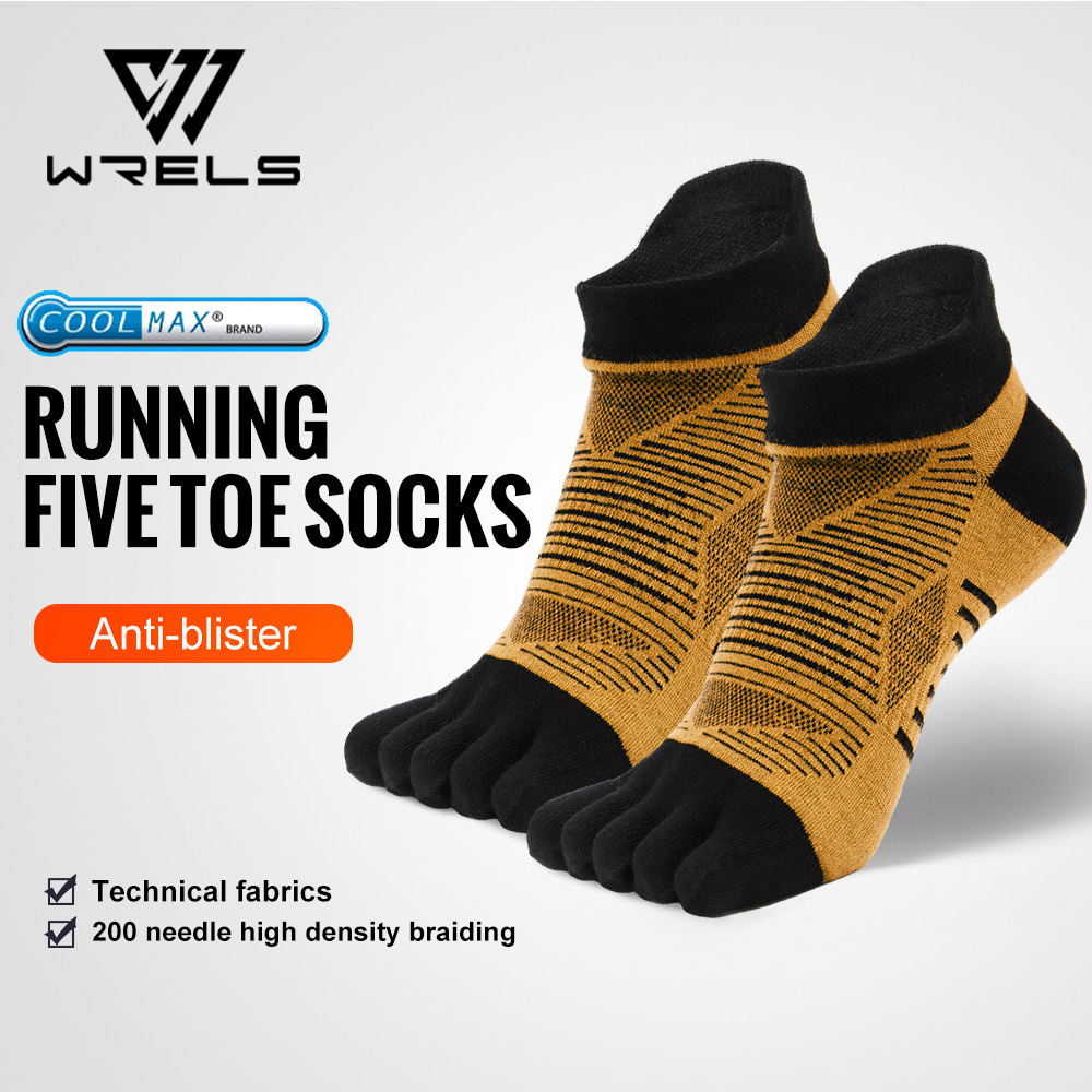 Anti Blister Sock - WRELS COOLMAX ห้านิ้วถุงเท้าประสิทธิภาพสูงถุงเท้านิ้วเท้ากีฬา 1/3 คู่ Moisture