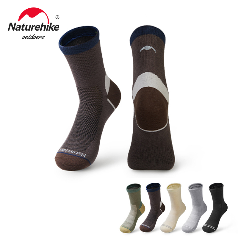 Anti Blister Sock - Naturehike ถุงเท้าผู้ชายกีฬา Quick-drying ถุงเท้ามุมขวาวิ่งกลางแจ้งเดินป่าปีนเขา Breathable กลางลูกวัว