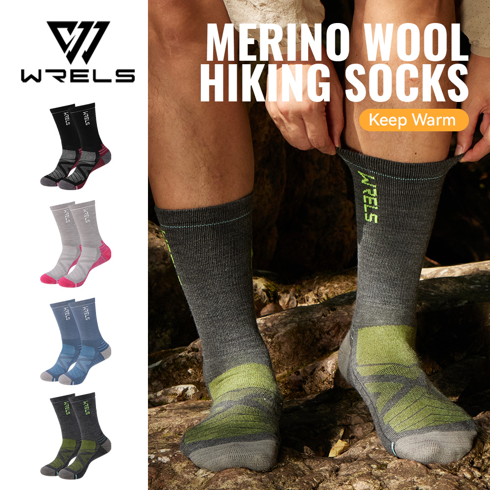 Anti Blister Sock - ถุงเท้าขนแกะเมอริโน WRELS 1/2/3 ถุงเท้ากันหนาวแบบหนา ระบายอากาศได้ดี ซับเหงื่อ