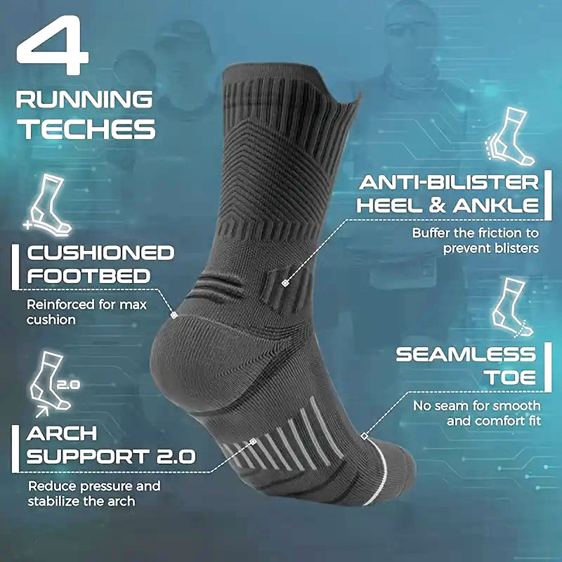 ถุงเท้ากีฬาบาสเก็ตบอลแบบมีซับใ - Anti Blister Sock บทวิจารณ์และราคา