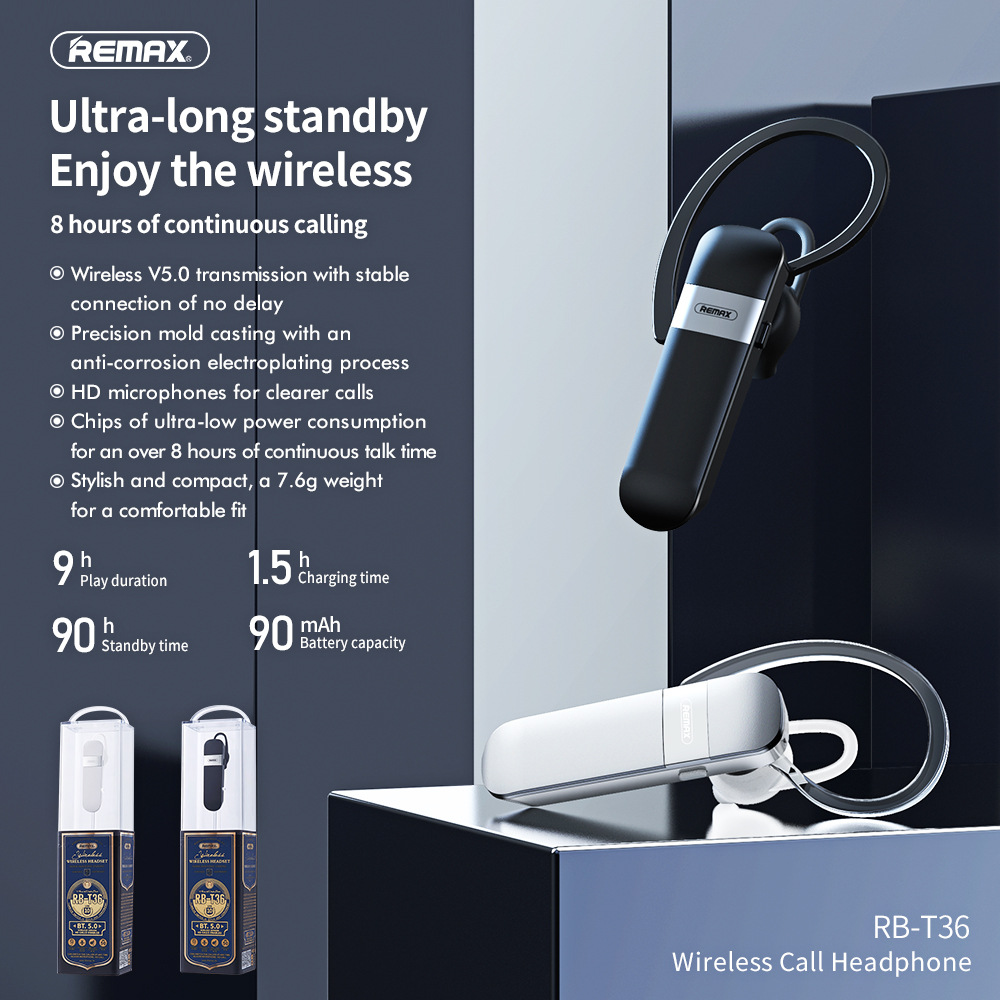Remax RB-T36 TWS 5.0 สเตอริโอไ - Earphone Sport Hook บทวิจารณ์และราคา
